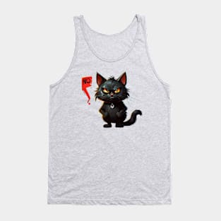 Black Cat Says No: Funny illustration for black cat lover Tank Top